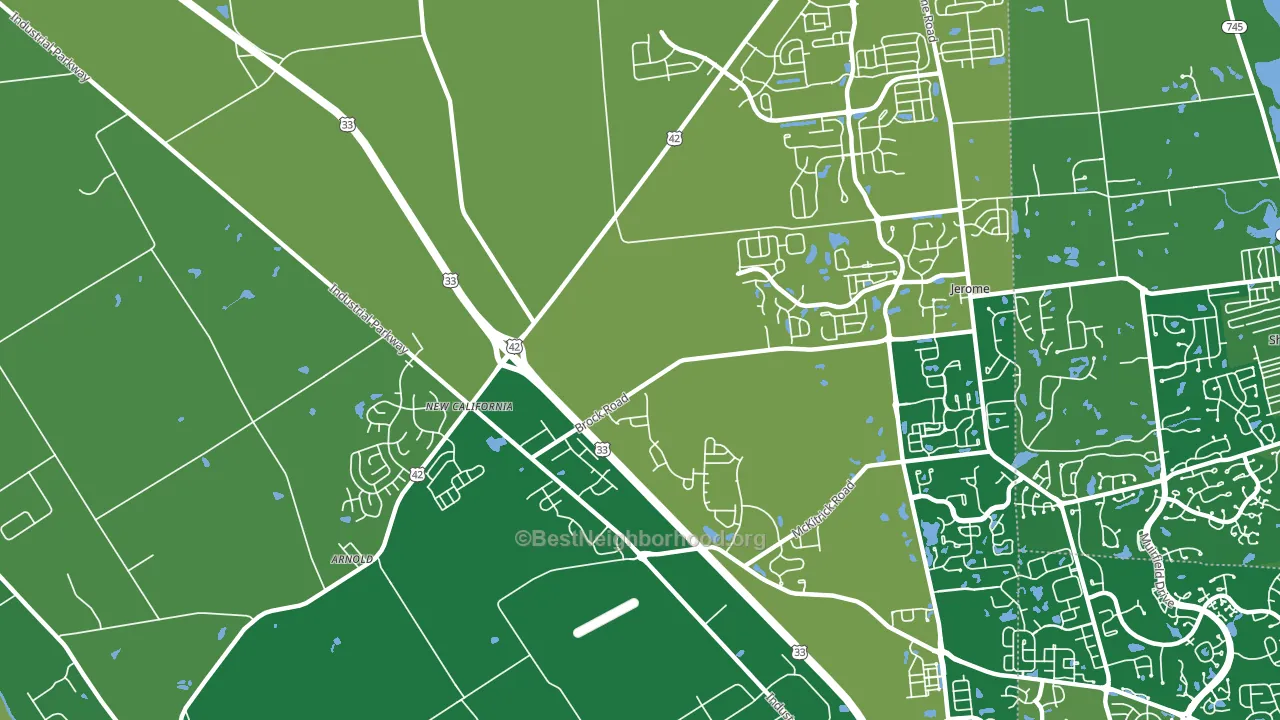 New California, OH block-group voter-turnout map