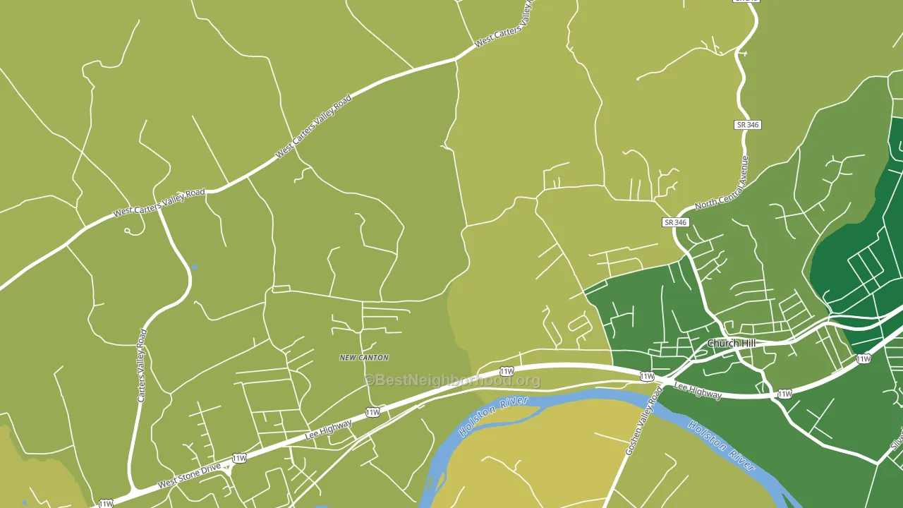 New Canton, TN block-group voter-turnout map