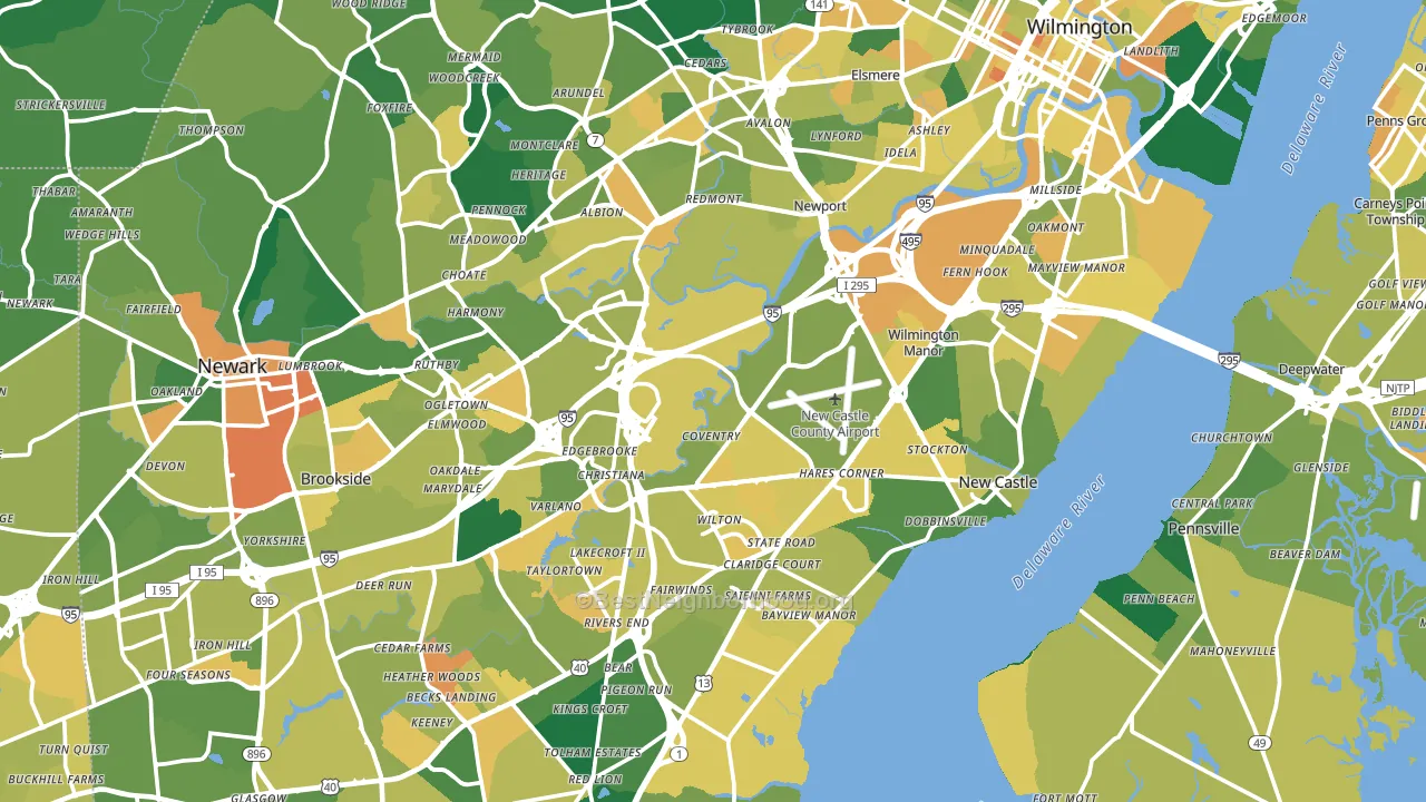 New Castle County, DE block-group voter-turnout map