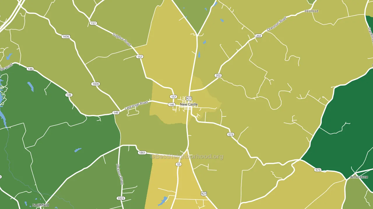 New Castle, KY block-group voter-turnout map