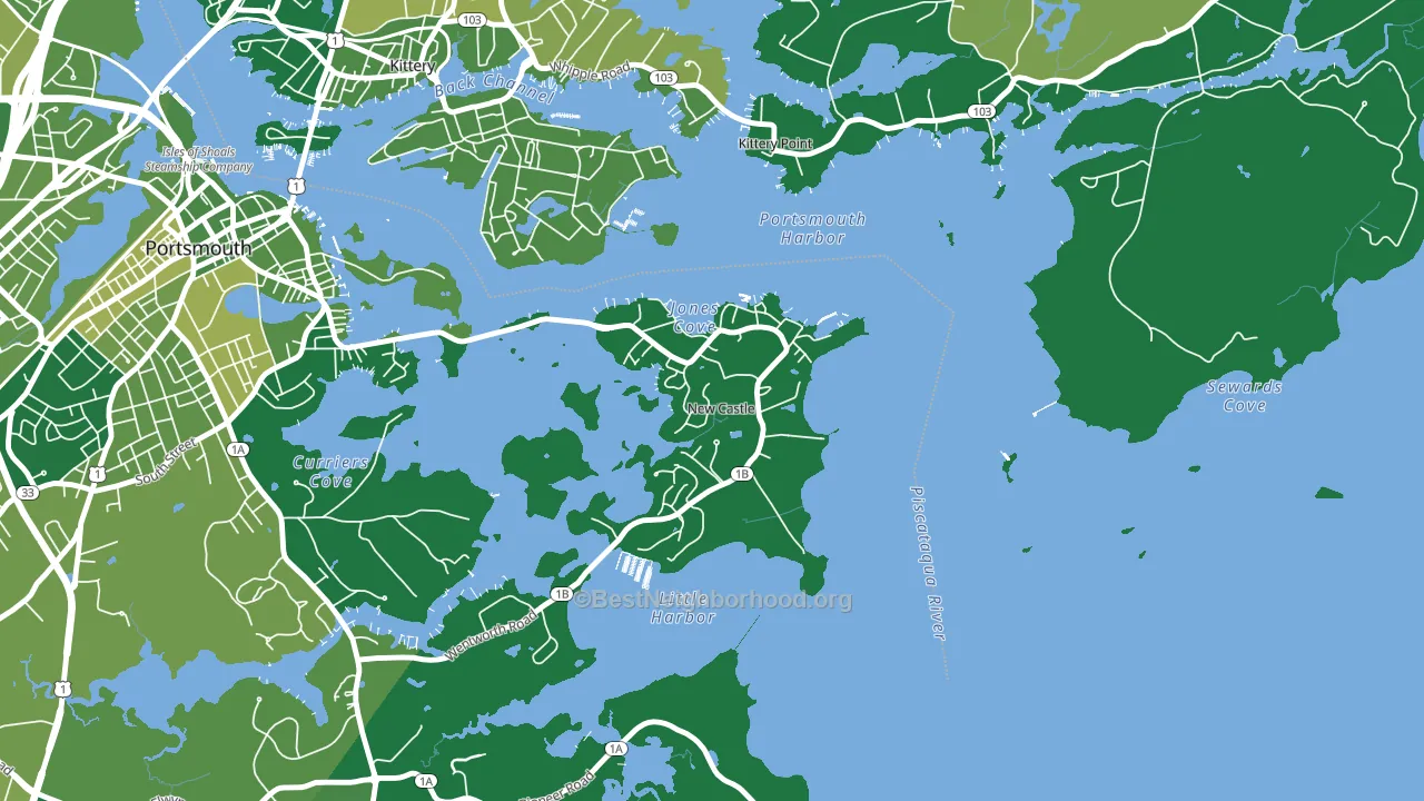 New Castle, NH block-group voter-turnout map