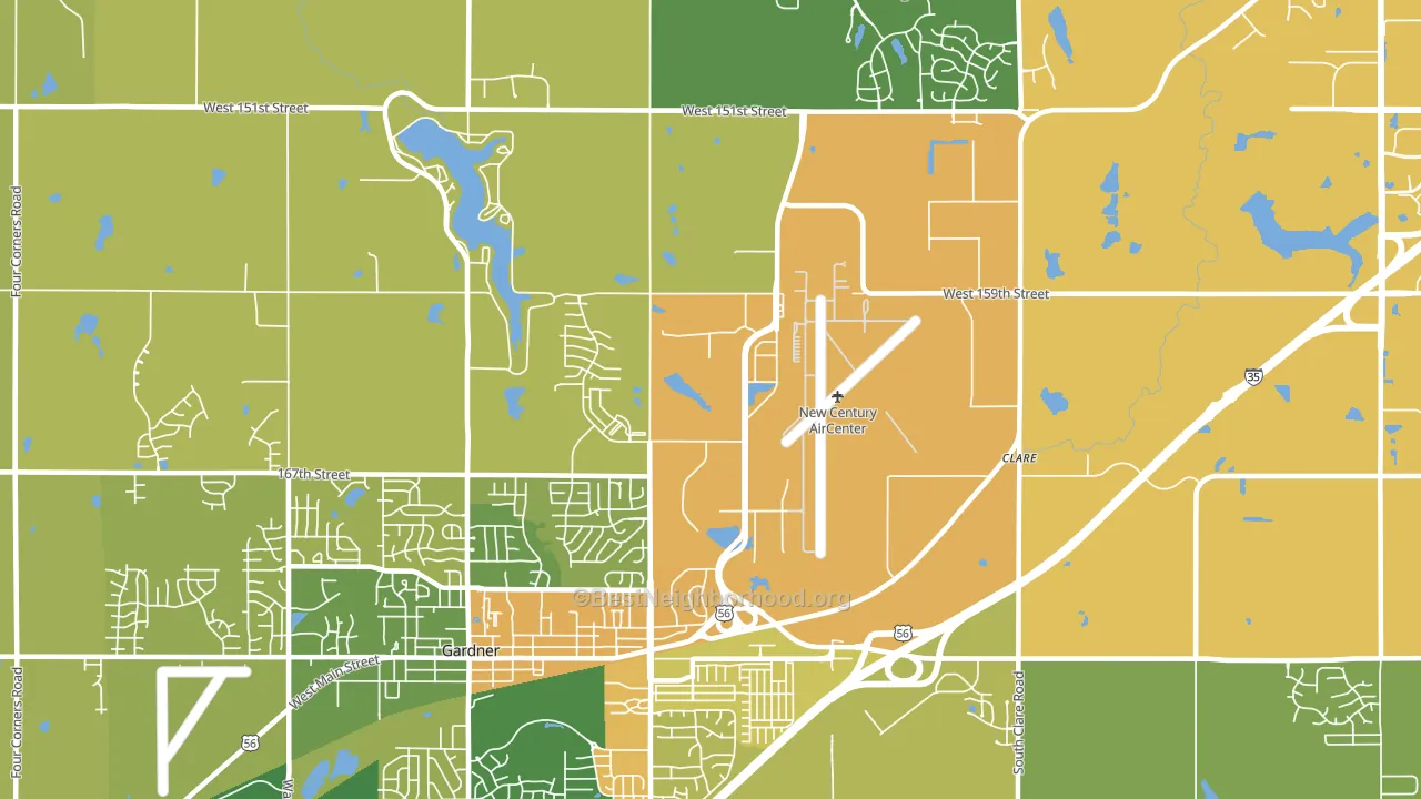New Century, KS block-group voter-turnout map