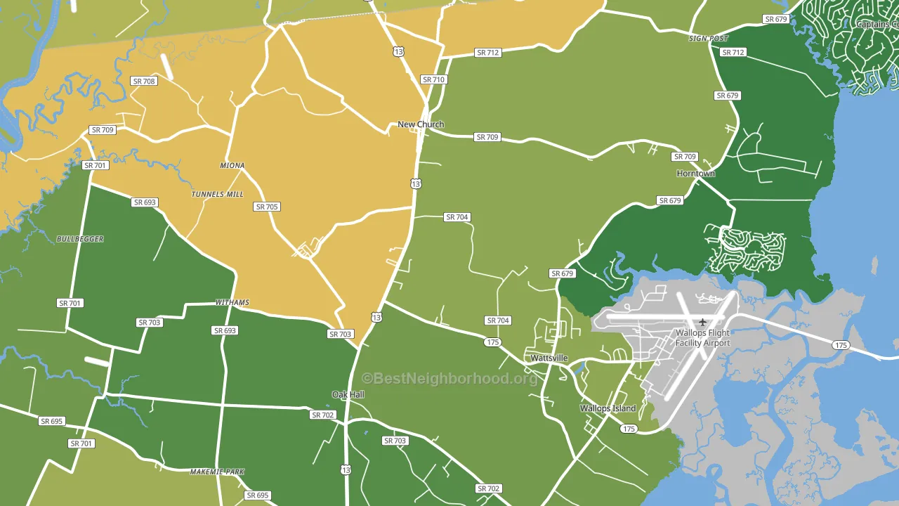 New Church, VA block-group voter-turnout map