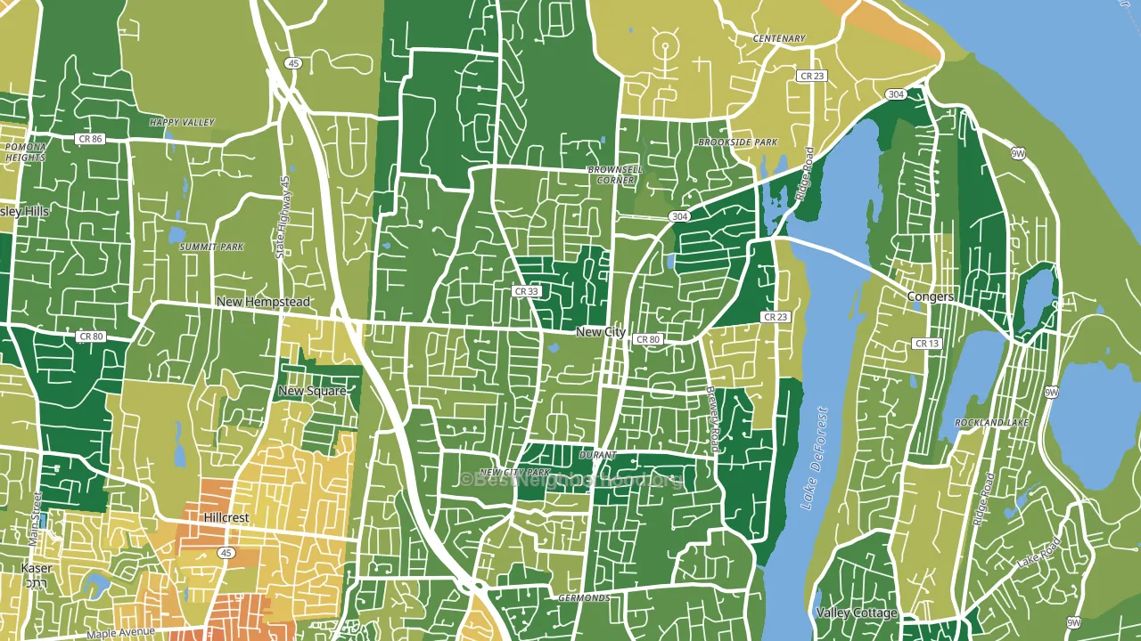 New City, NY block-group voter-turnout map