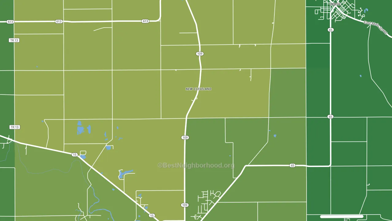 New Cleveland, OH block-group voter-turnout map