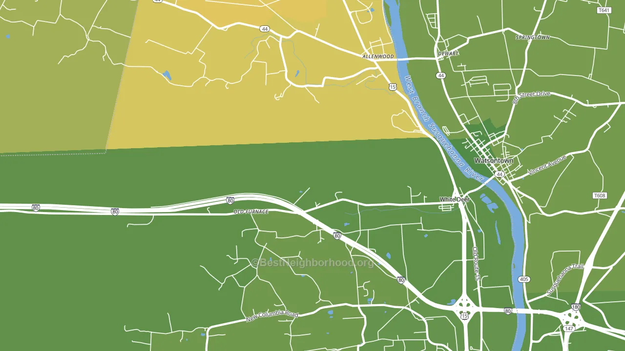 New Columbia, PA block-group voter-turnout map