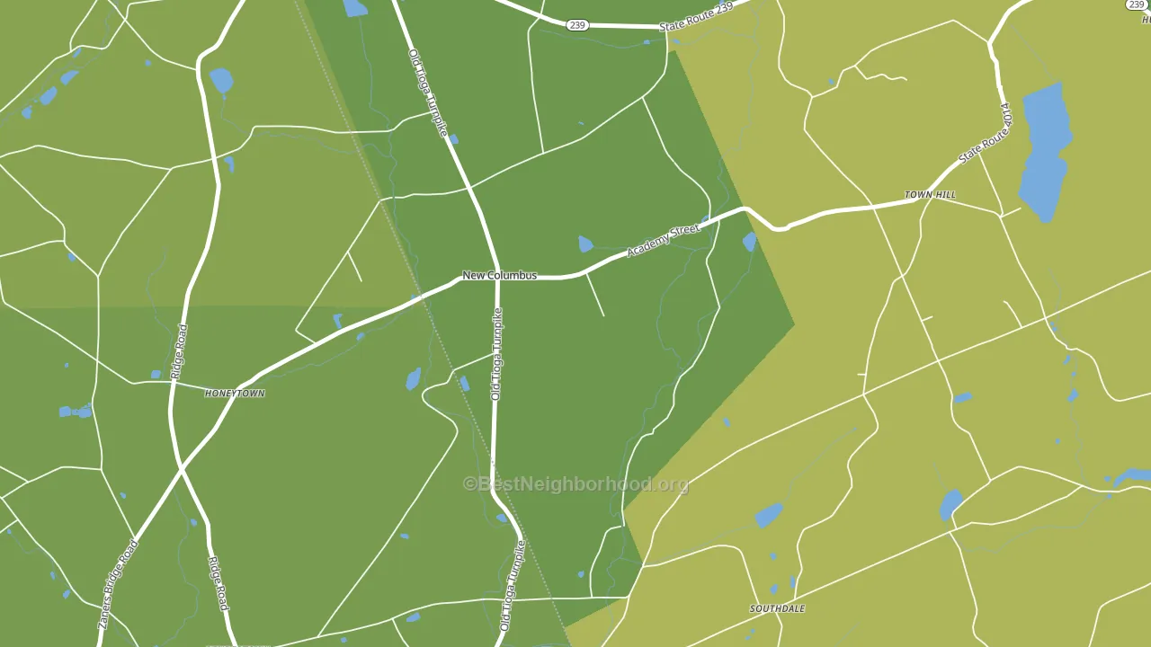New Columbus, PA block-group voter-turnout map