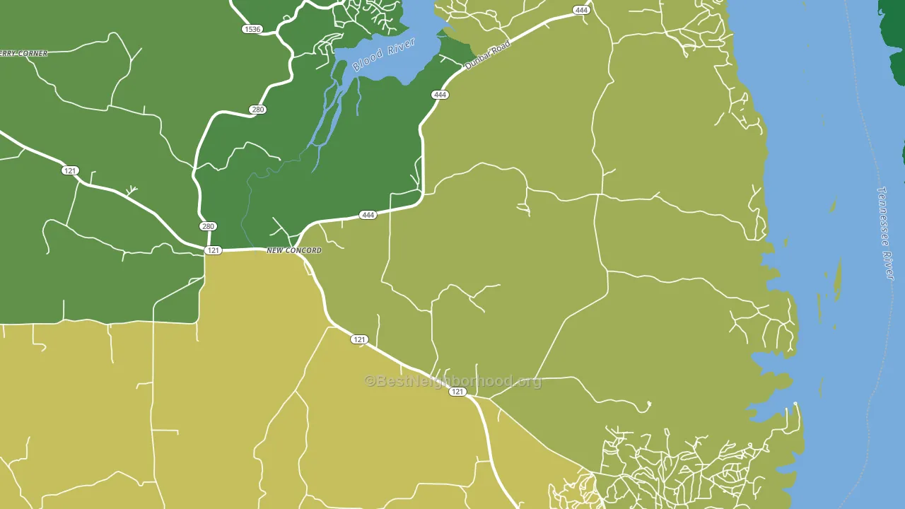 New Concord, KY block-group voter-turnout map