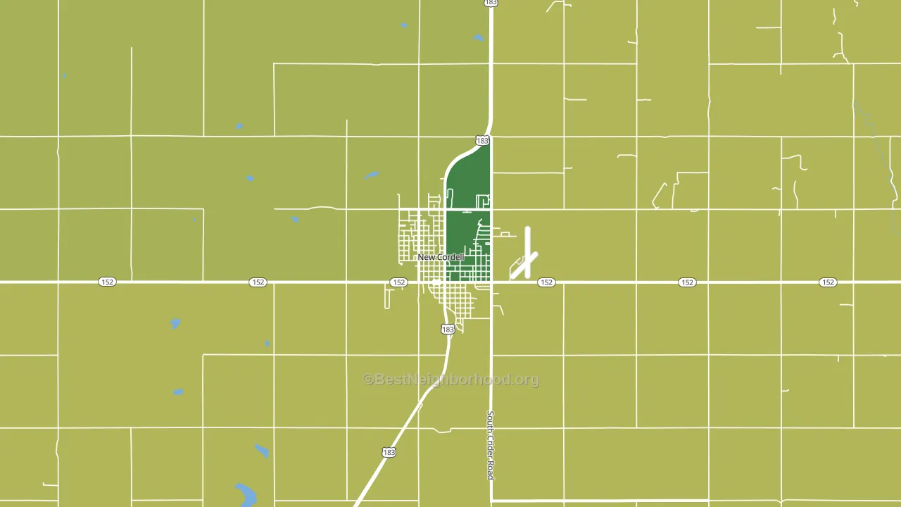 New Cordell, OK block-group voter-turnout map