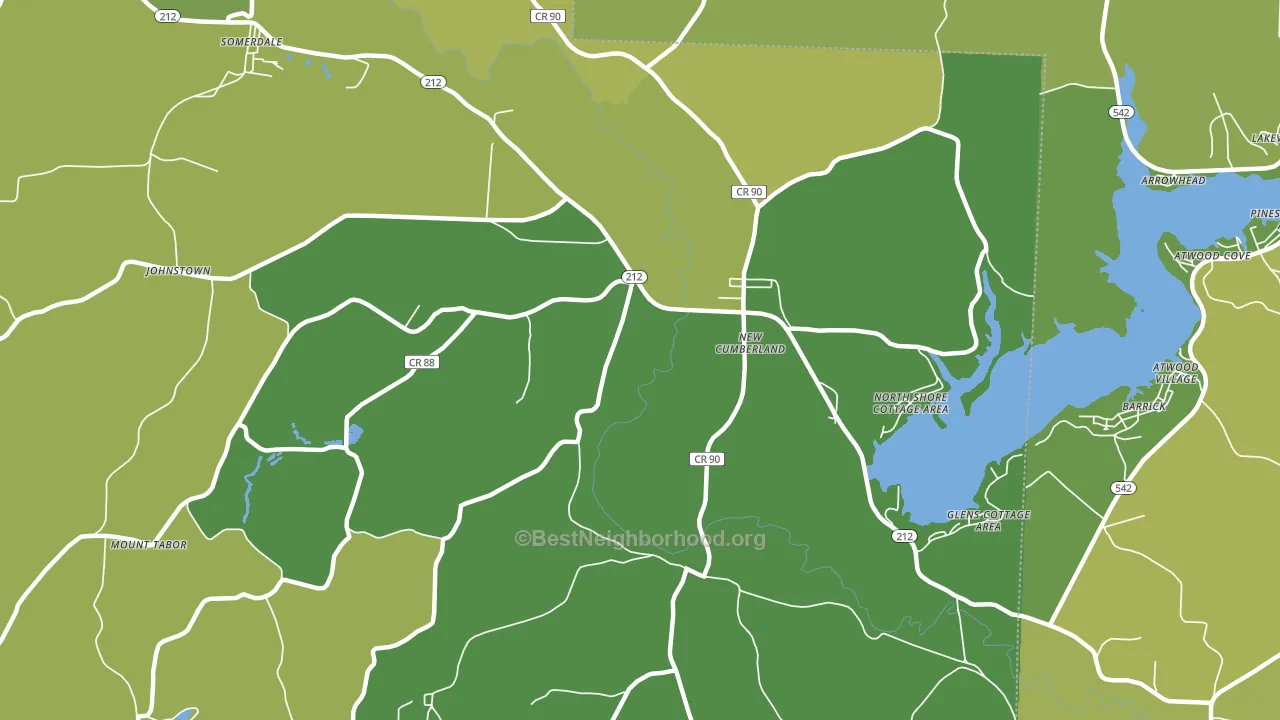 New Cumberland, OH block-group voter-turnout map