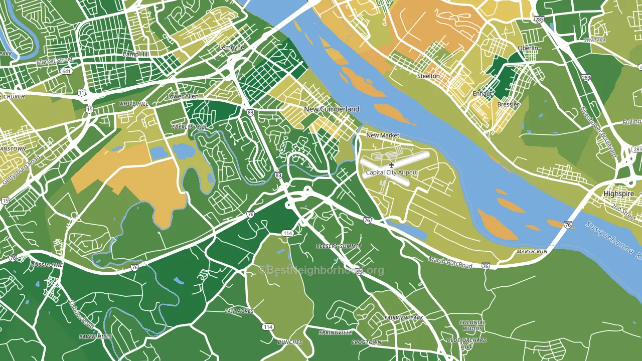 New Cumberland, PA block-group voter-turnout map