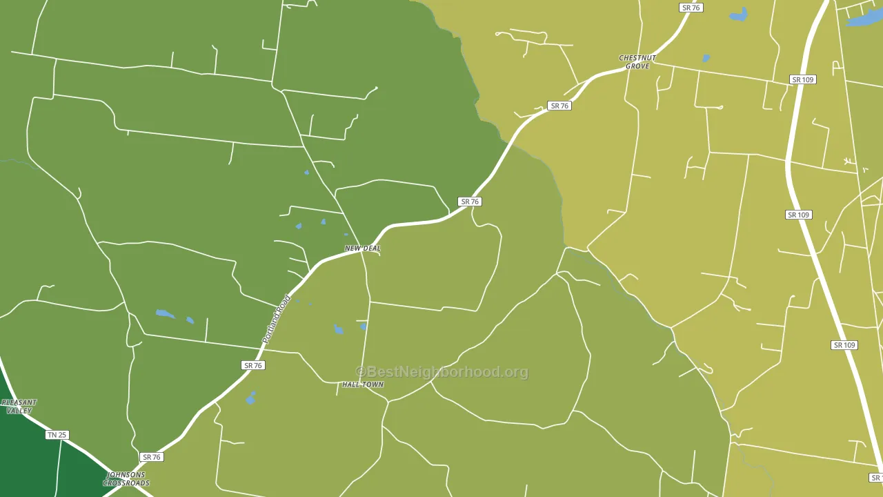 New Deal, TN block-group voter-turnout map
