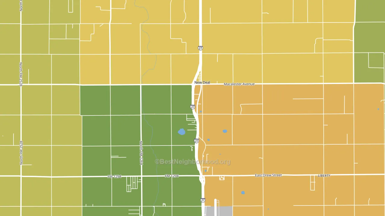 New Deal, TX block-group voter-turnout map