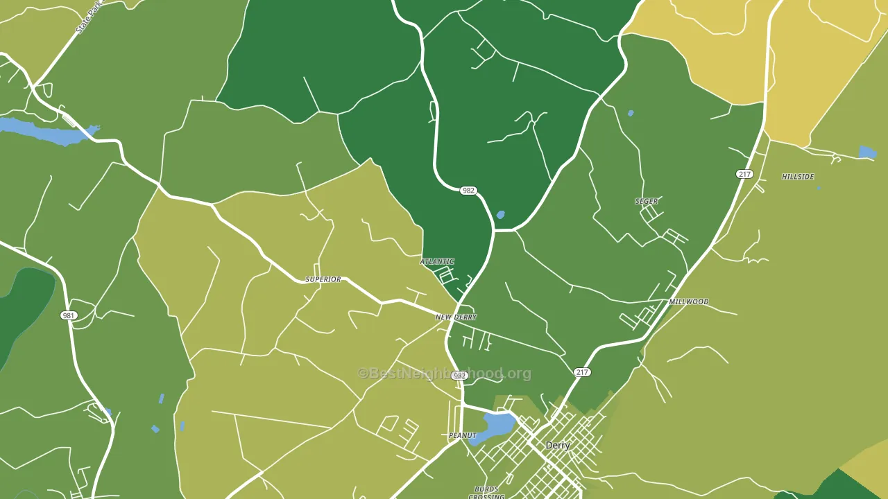 New Derry, PA block-group voter-turnout map
