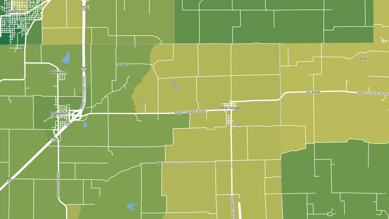 New Douglas, IL block-group voter-turnout map