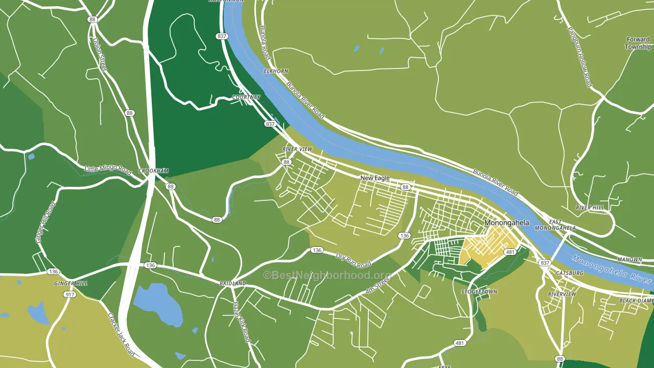 New Eagle, PA block-group voter-turnout map