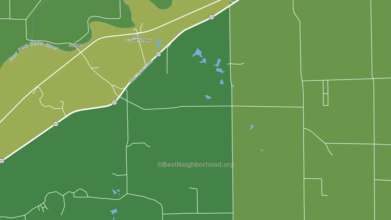 New Elizabethtown, IN block-group voter-turnout map