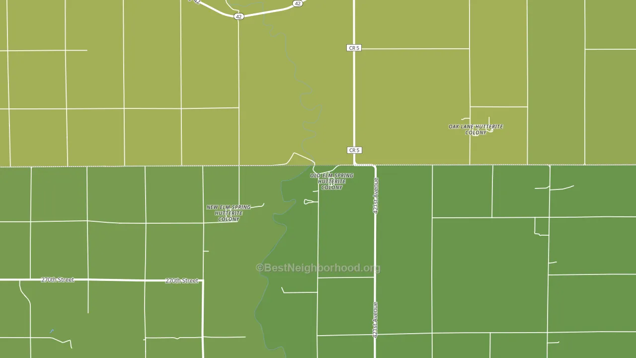 New Elm Springs Colony, SD block-group voter-turnout map