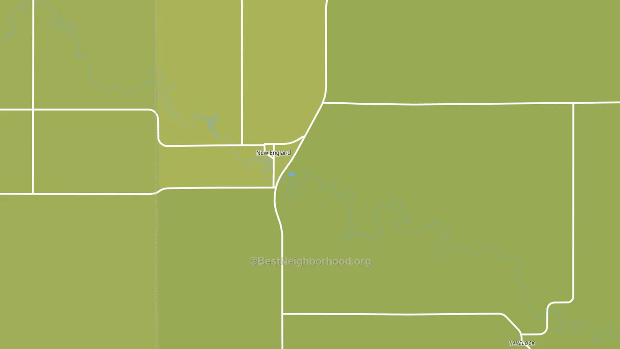 New England, ND block-group voter-turnout map