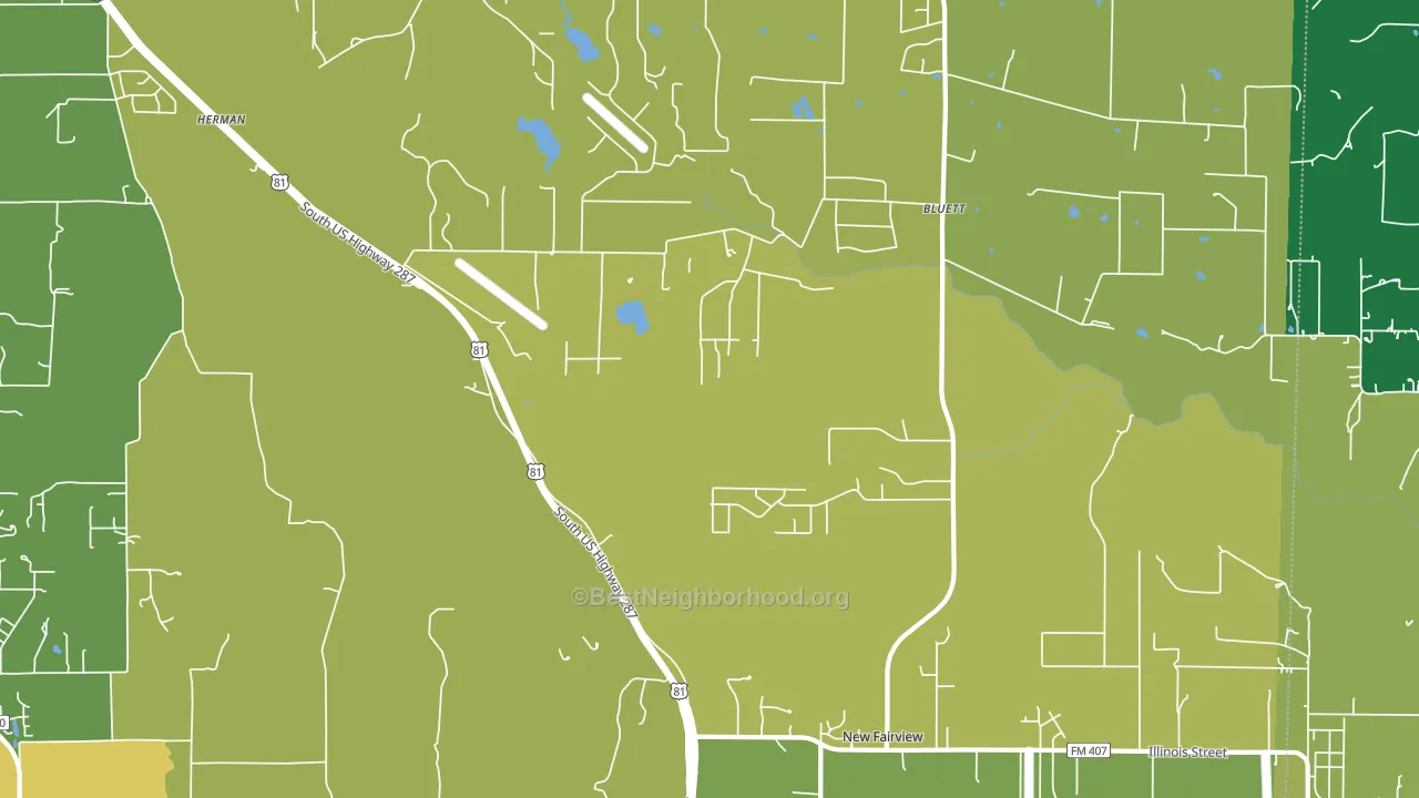 New Fairview, TX block-group voter-turnout map