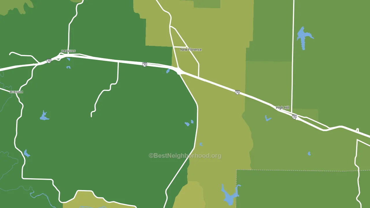 New Florence, MO block-group voter-turnout map