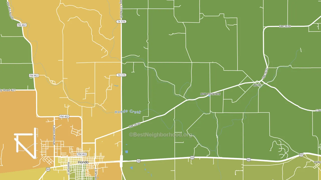 New Fountain, TX block-group voter-turnout map