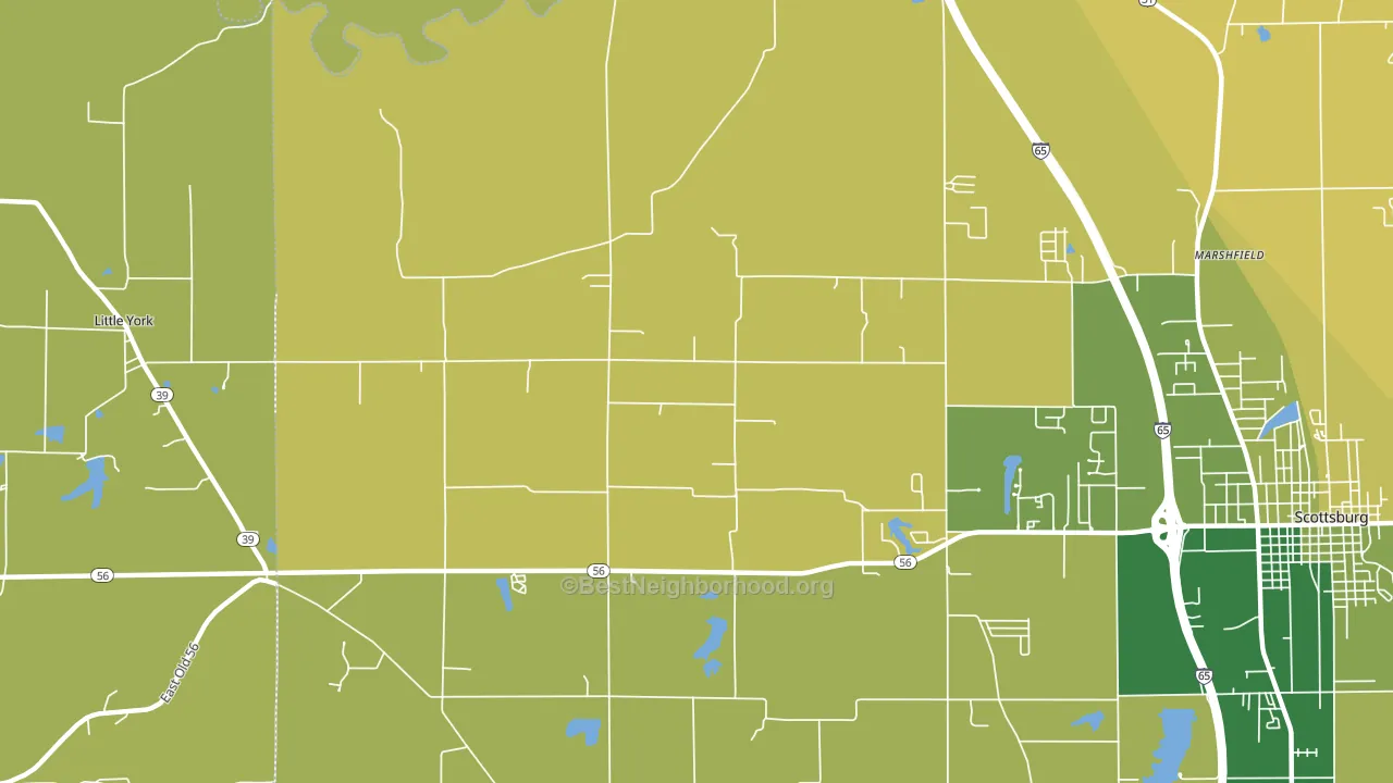 New Frankfort, IN block-group voter-turnout map