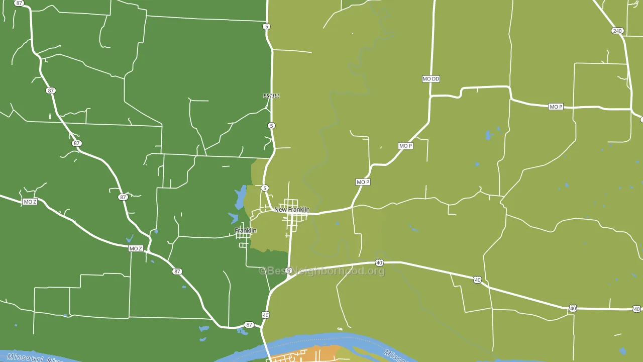 New Franklin, MO block-group voter-turnout map