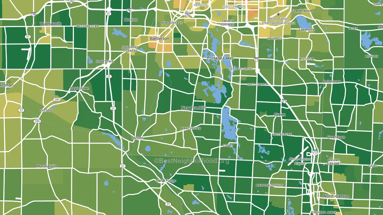 New Franklin, OH block-group voter-turnout map