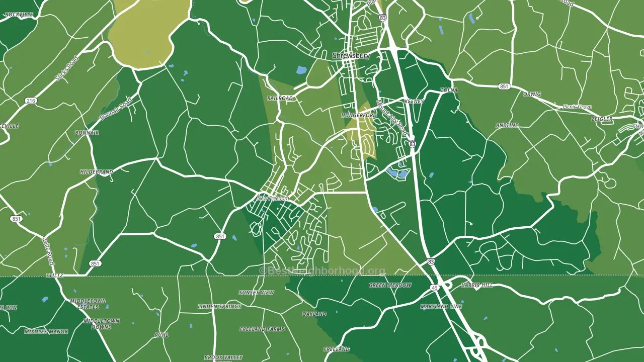 New Freedom, PA block-group voter-turnout map