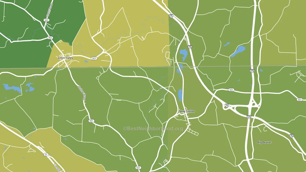 New Galilee, PA block-group voter-turnout map