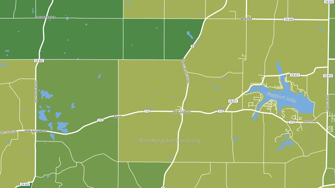 New Garden, OH block-group voter-turnout map