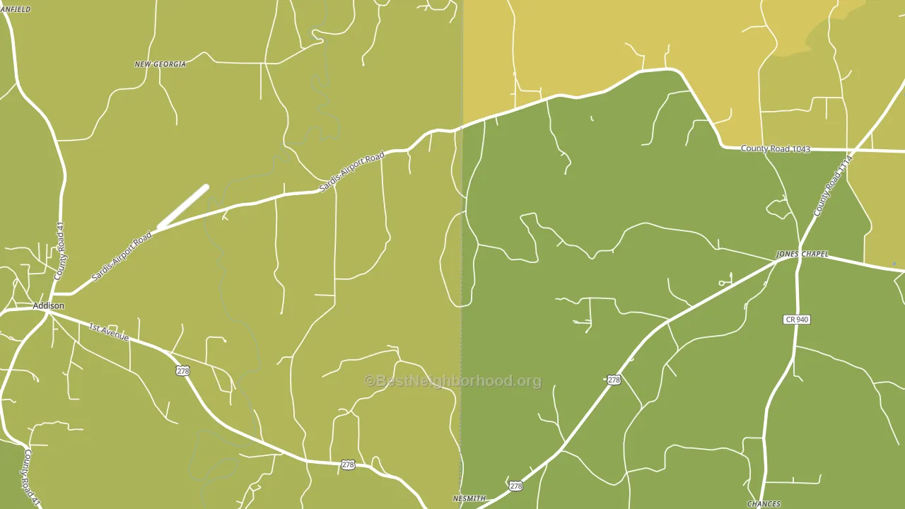 New Georgia, AL block-group voter-turnout map