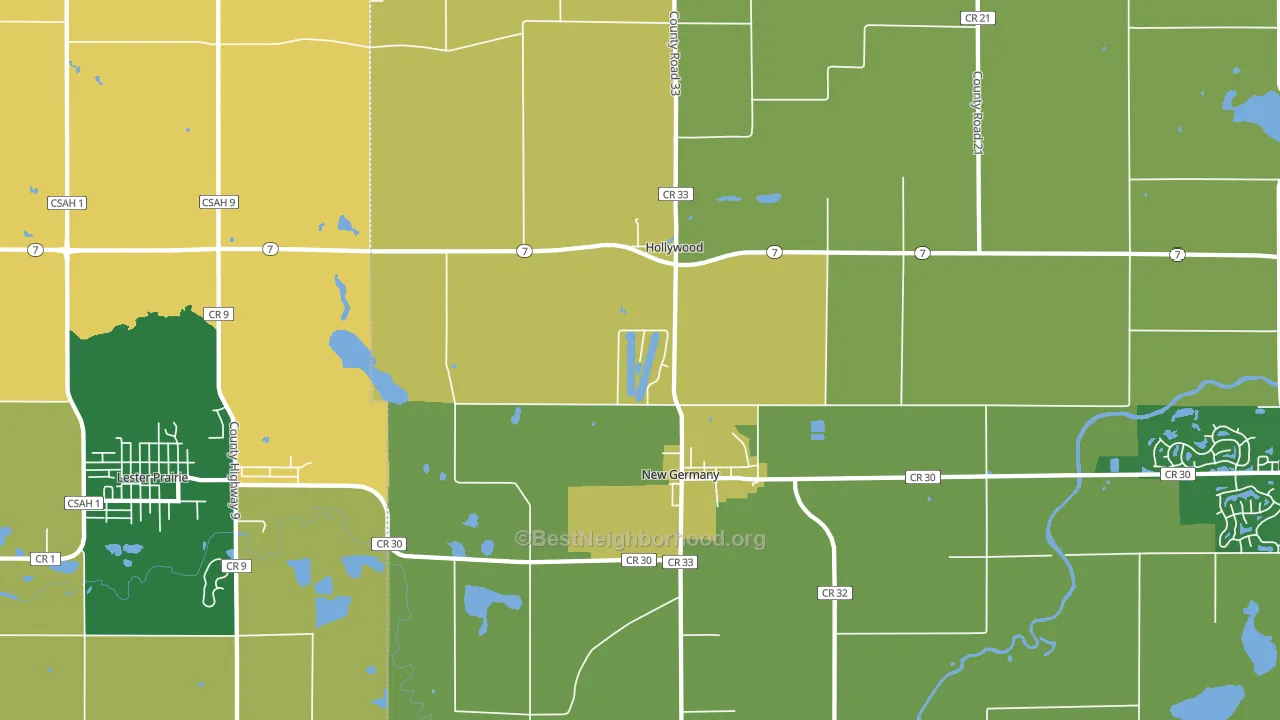 New Germany, MN block-group voter-turnout map