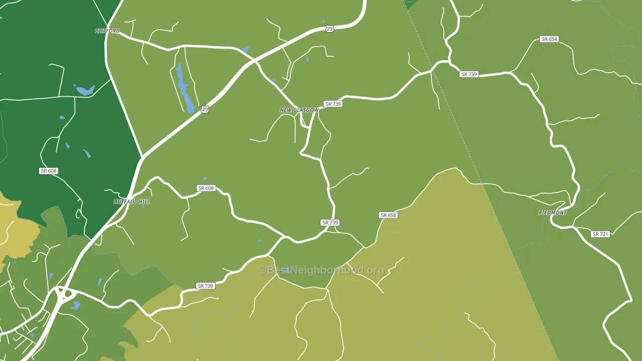New Glasgow, VA block-group voter-turnout map