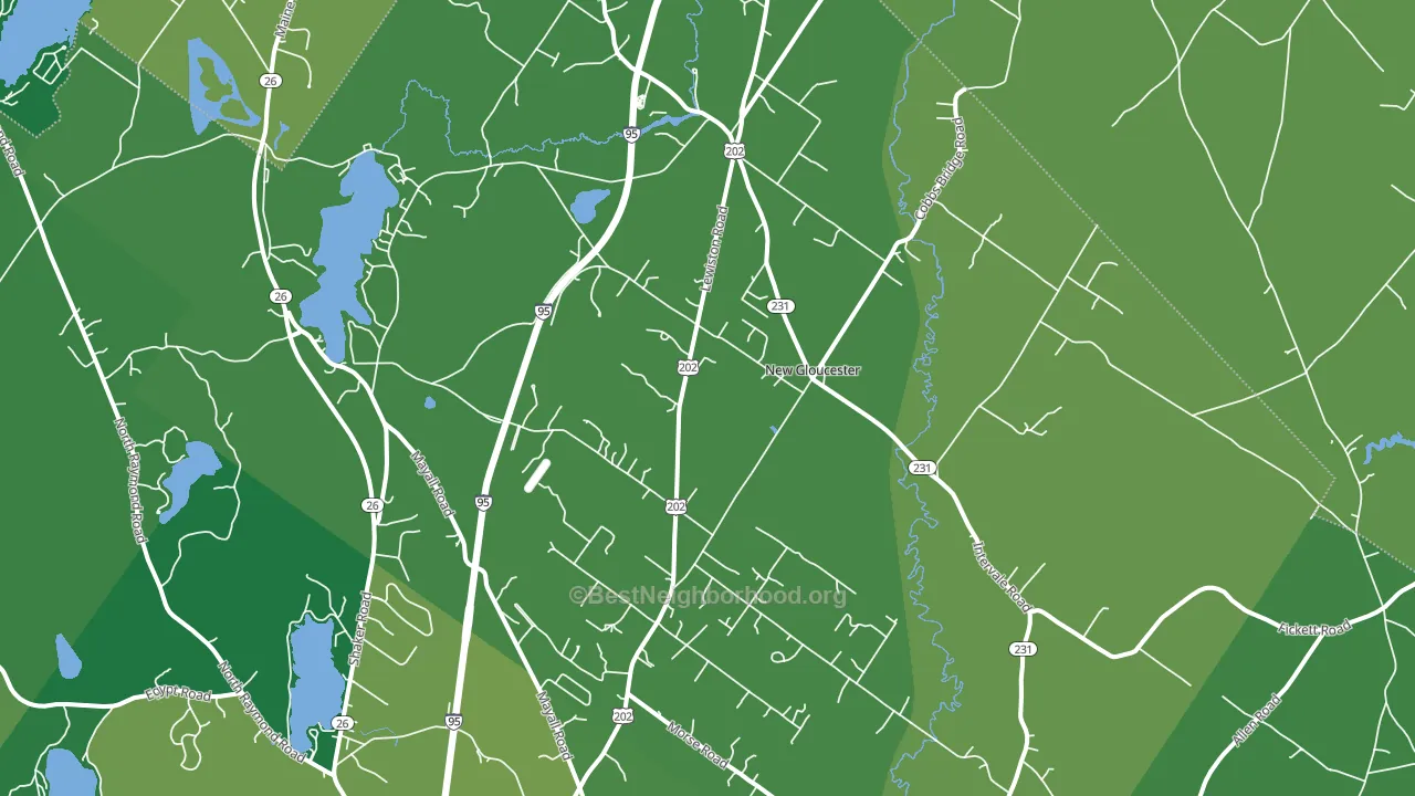 New Gloucester, ME block-group voter-turnout map