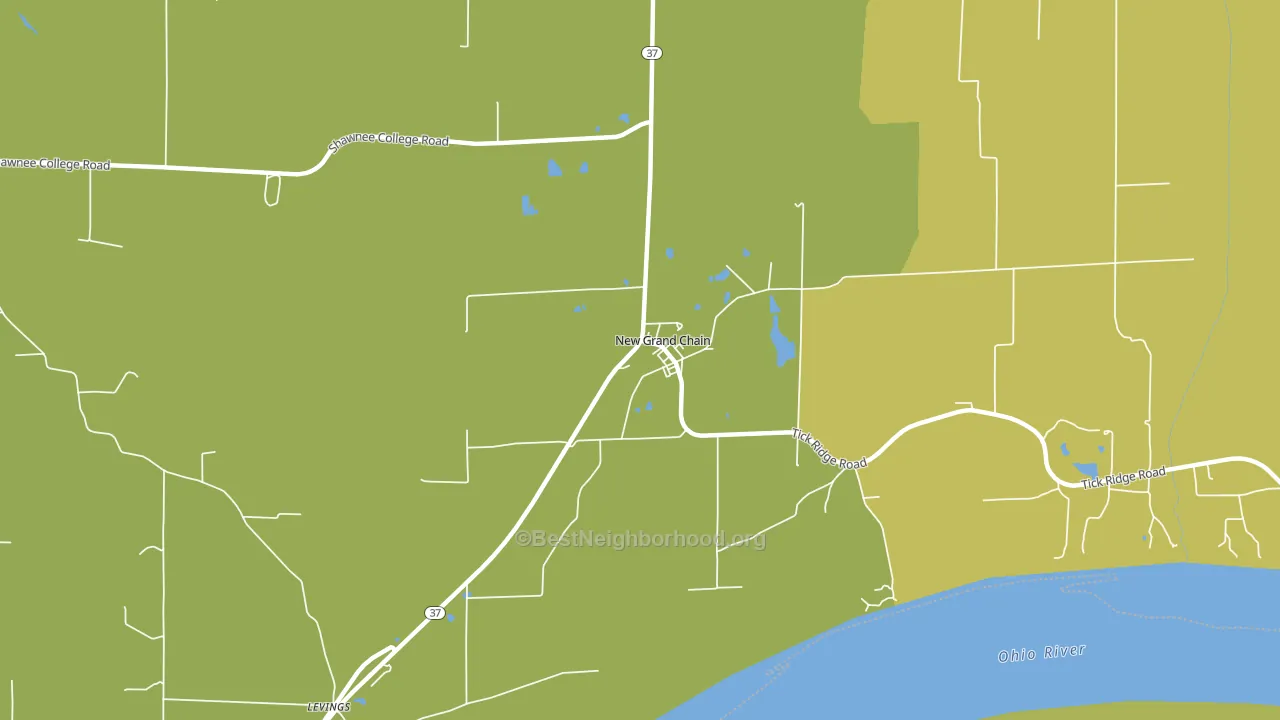 New Grand Chain, IL block-group voter-turnout map