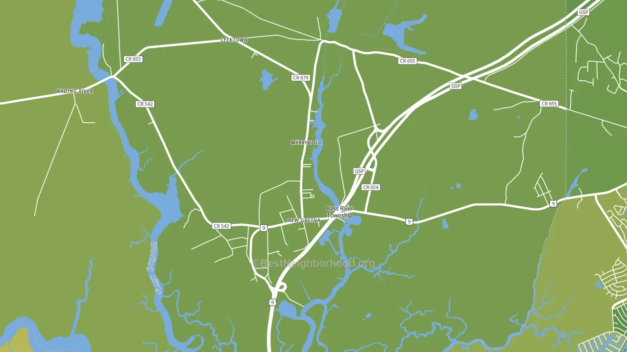New Gretna, NJ block-group voter-turnout map