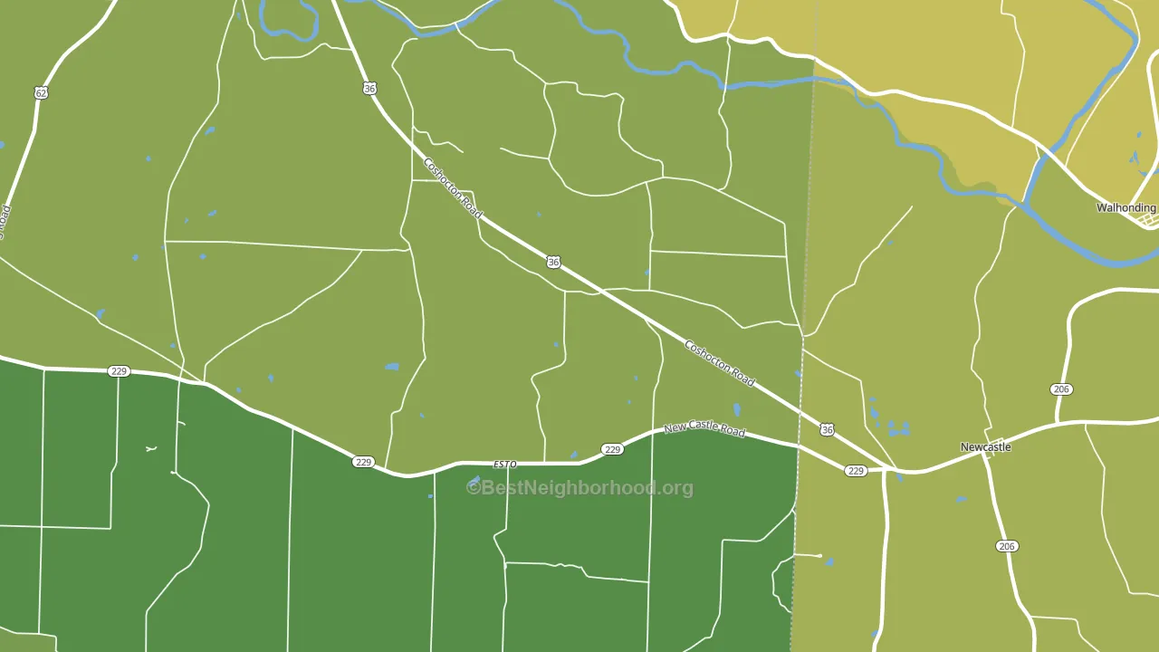 New Guilford, OH block-group voter-turnout map