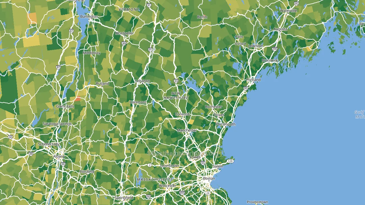 New Hampshire block-group voter-turnout map
