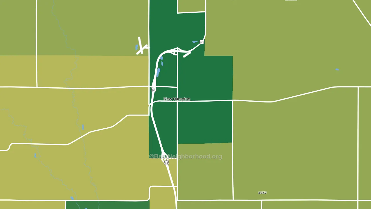 New Hampton, IA block-group voter-turnout map