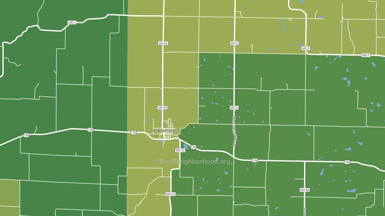 New Hampton, MO block-group voter-turnout map