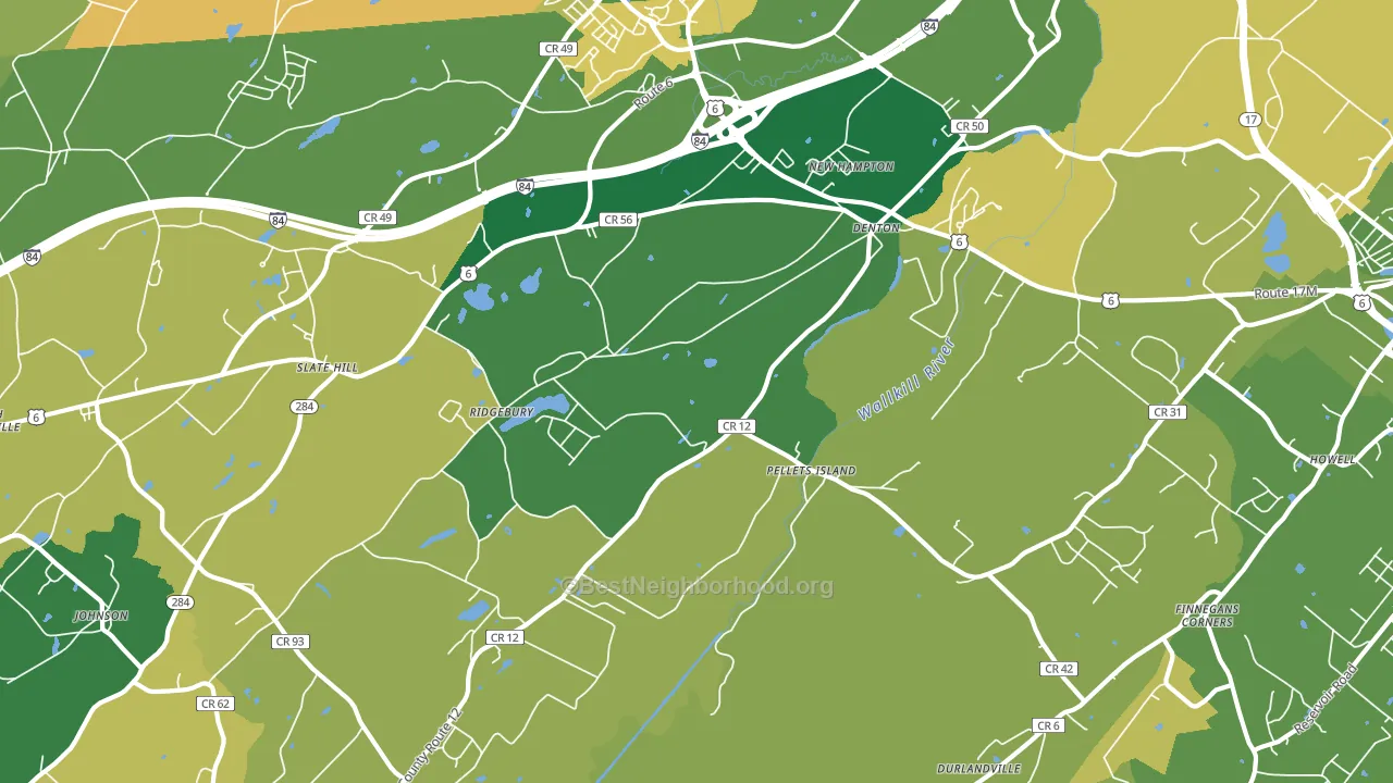 New Hampton, NY block-group voter-turnout map