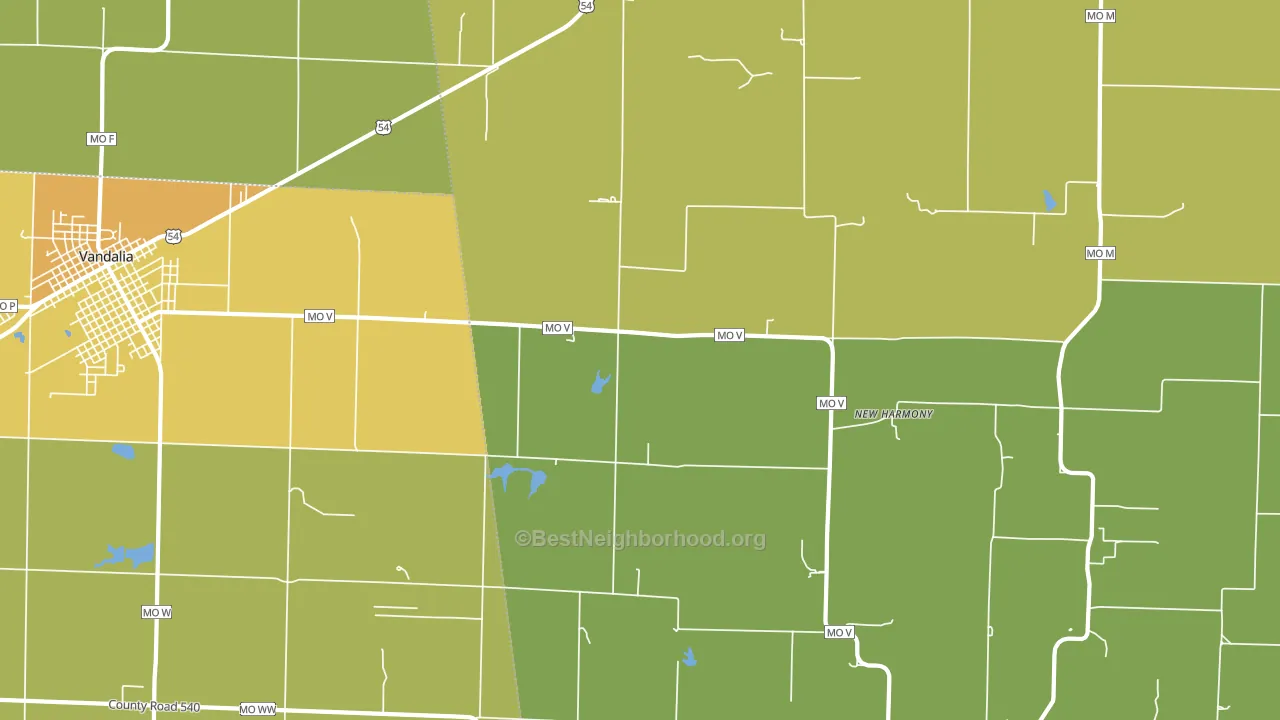 New Harmony, MO block-group voter-turnout map
