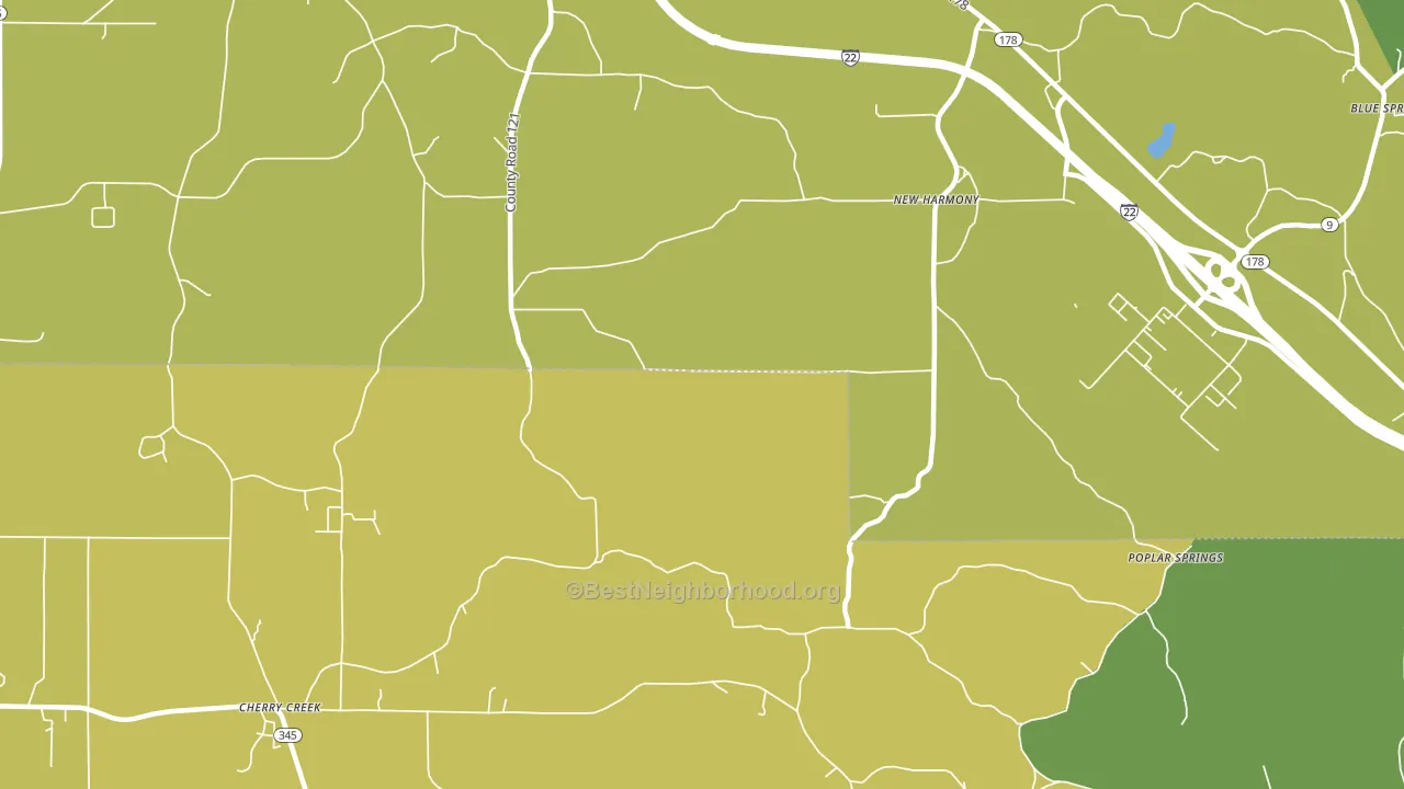 New Harmony, MS block-group voter-turnout map