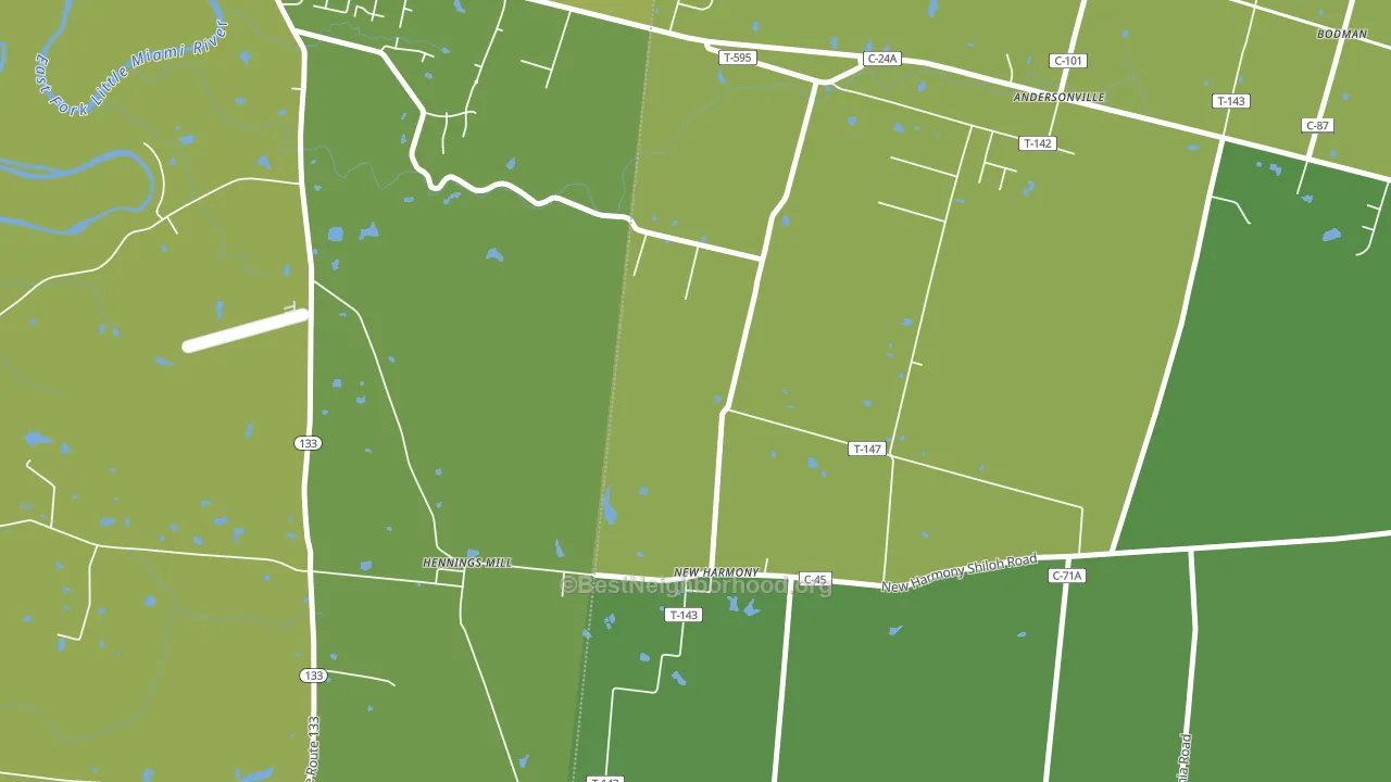 New Harmony, OH block-group voter-turnout map