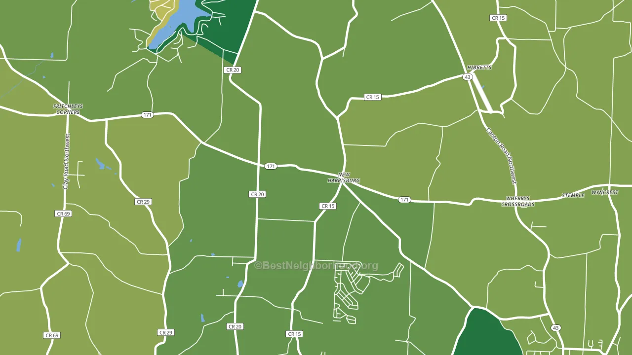 New Harrisburg, OH block-group voter-turnout map