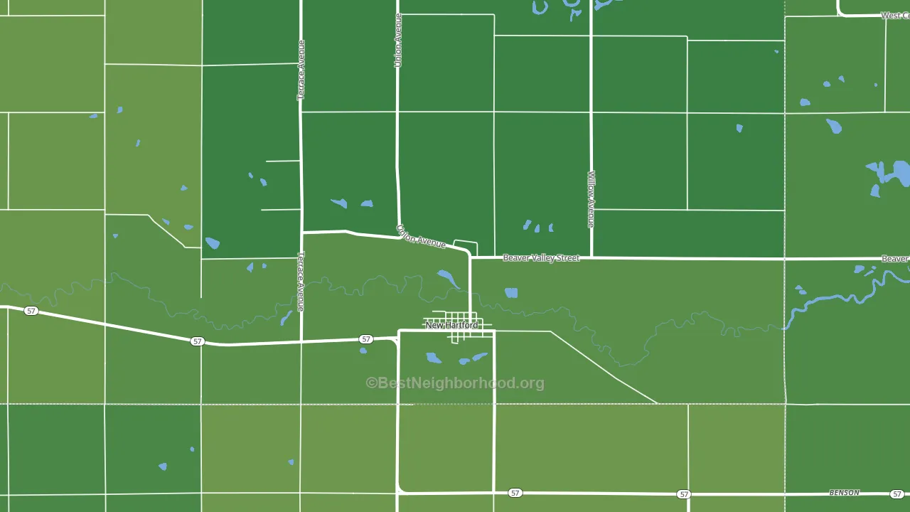 New Hartford, IA block-group voter-turnout map