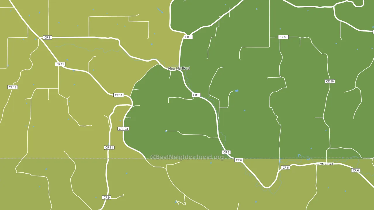 New Hartford, MN block-group voter-turnout map