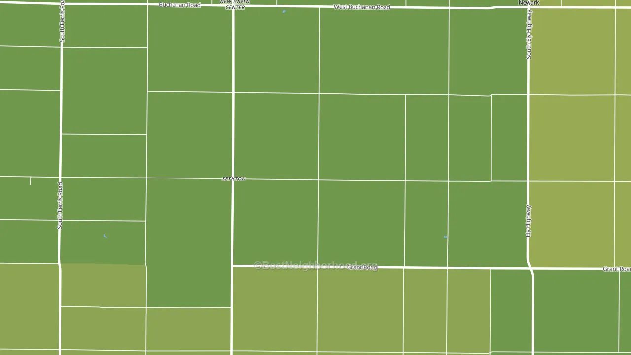 New Haven Center, MI block-group voter-turnout map